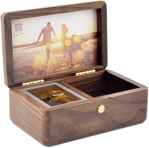 Custom Photo You Are My Sunshine Wood Jewelry Music Box Vintage Wind up Musical  - Bild 12 von 12