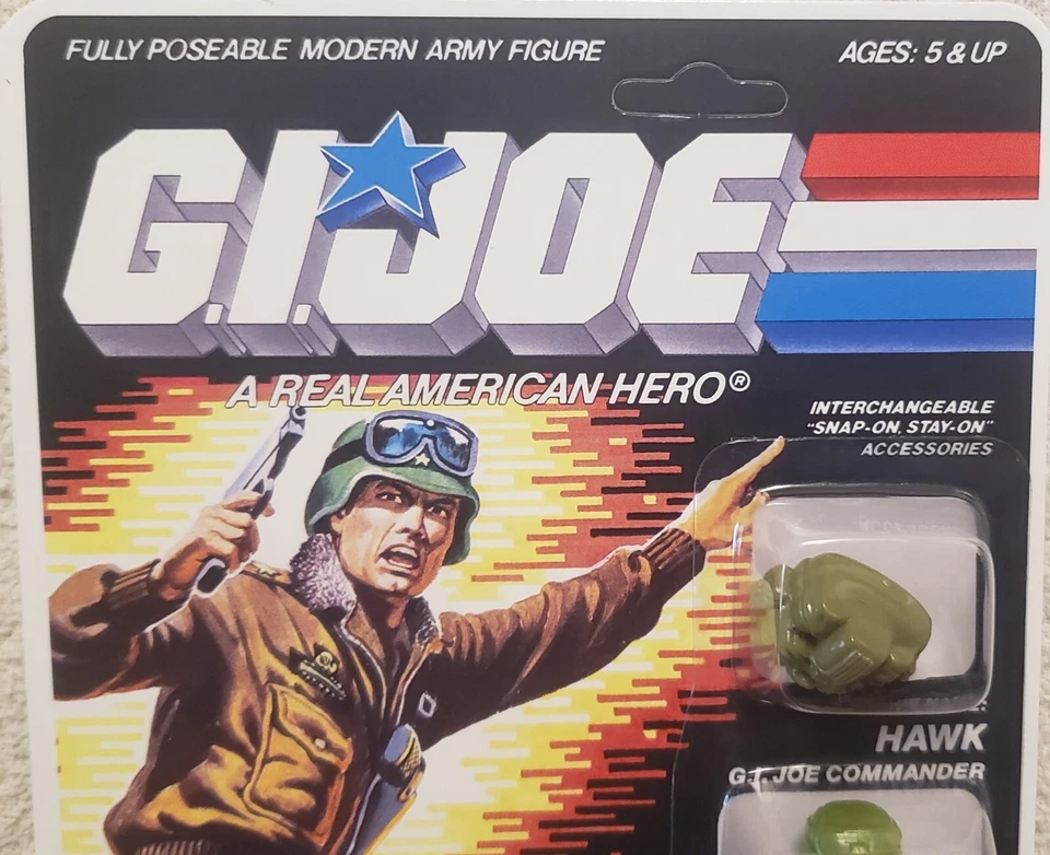 GI Joe 1986 Hawk 100 % completo recardado en tarjeta de reproducción sin perforar Foto 2 de 4