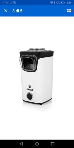 Princess Macchina Pop Corn Potenza 1100 Watt Nero e Bianco Popcorn Maker - Foto 3 di 5