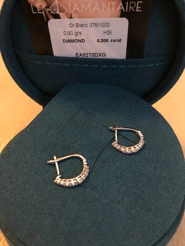 LE DIAMANTAIRE 9ct White Gold "EUPHORIA" 0.30ct Diamond Earrings - New