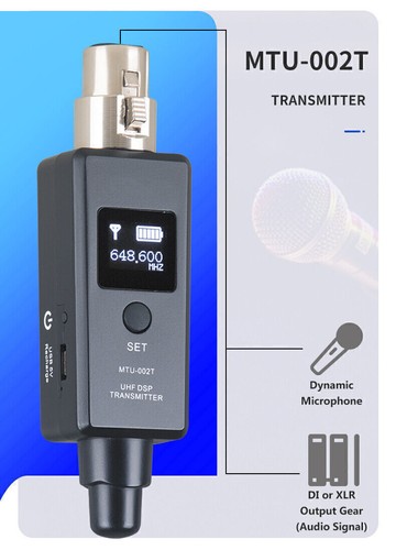 Microphone Wireless Transmitter Receiver Rechargeable Adapter for Speaker - Picture 10 of 12