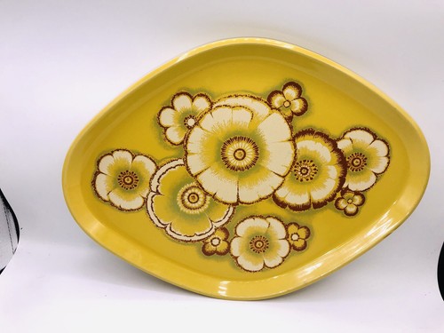Vintage 70er Jahre Noritake Primastone Gaiety gelb Blumen Retro Platte - Bild 6 von 10