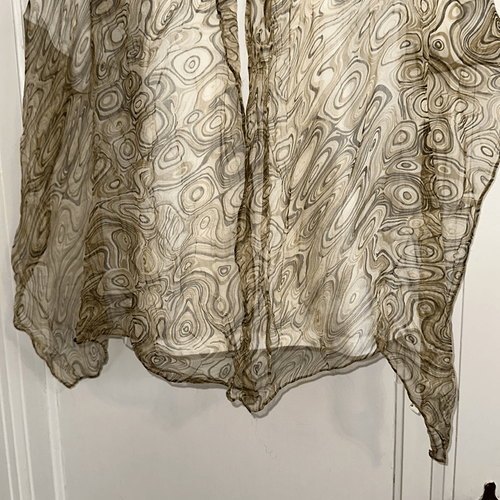 Semi sheer silk brown & tan long scarf - Picture 3 of 7