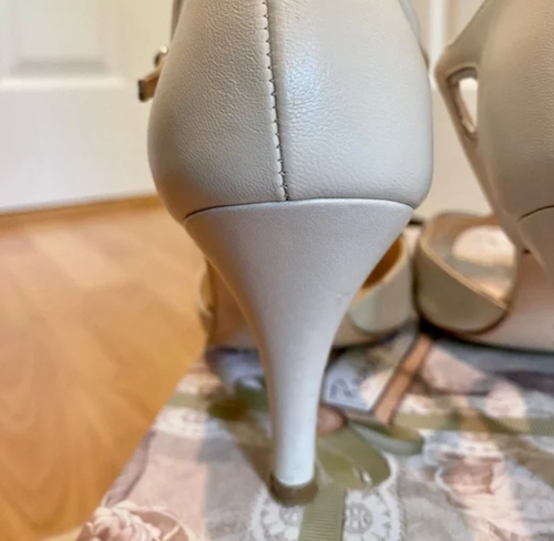 BHLDN Rachel Simpson Mimosenabsatz elfenbein/silber 36/6 Wohnmobil 298 $ - Bild 7 von 11