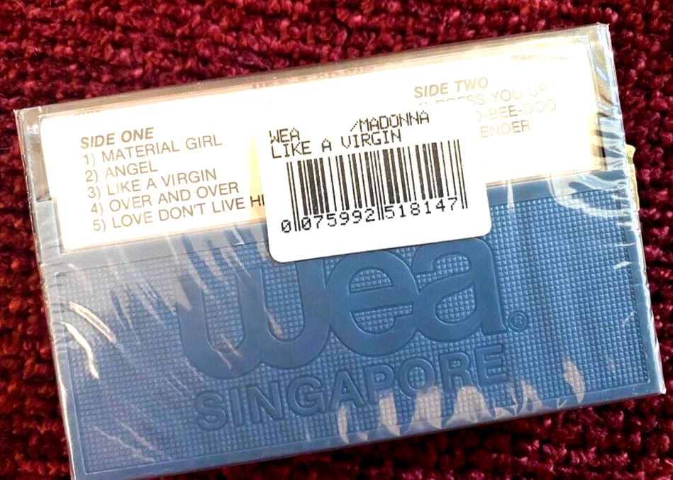 MADONNA КАК VIRGIN КАССЕТА ЛЕНТА СИНГАПУР АЛЬБОМ WEA ПРОМО СИНИЙ БОКС-СЕТ НОВОМ! - Изображение 2 из 4