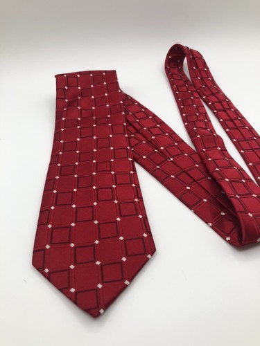 Donald J Trump Gold Bar Signature Collection Red Geometric 100% Silk Tie - Picture 6 of 11