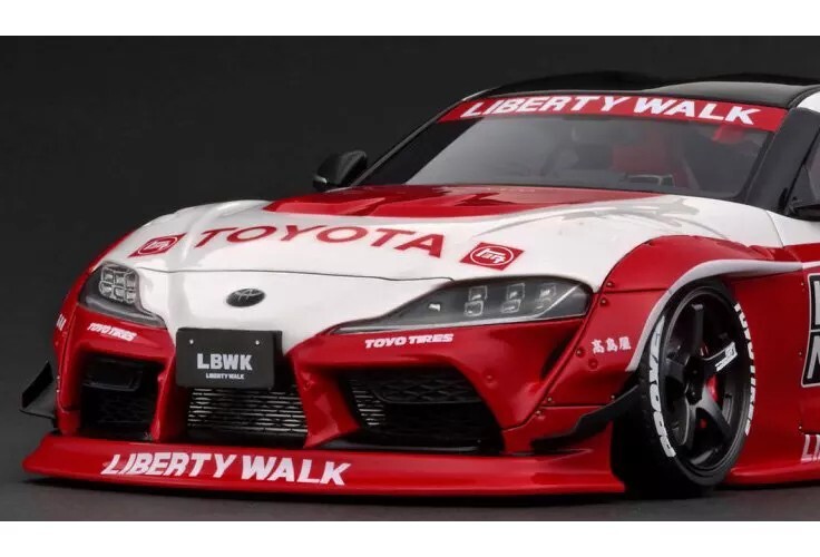 1/18 Ignition Model Toyota Supra LB-Works A90 White Red w 1/18 Ignition Model Toyota Supra LB-Works A90 White Red w