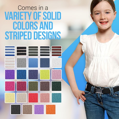 HOLD’EM Kids Belts for Boys 1” Elastic Toddler Girl Buckle Belt Size 2t 3t 4t 5t - Picture 4 of 35