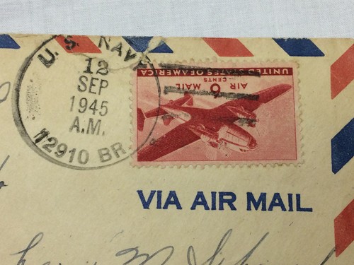 Vintage USMC 1945 U S Postal Cover Envelope Only Semper Fidelis Seal U.S. Navy - Picture 2 of 7