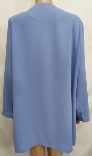 ERIKA COLLECTION Women Open Jacket Size 1XL Steel Blue Embroidered Long Sleeve - Picture 5 of 16