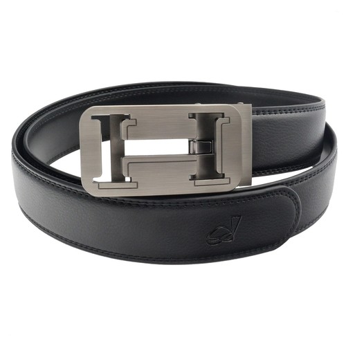 Cinturón de cuero para hombre con hebilla automática de trinquete de QHA Q32 negro - Imagen 5 de 15