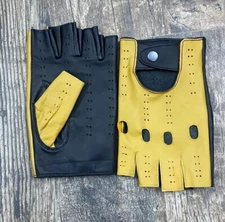 Driving Gloves Fingerless Car Motorcycle Real Leather Police Driver Gloves B-62