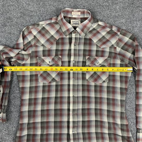 Vintage Levis Pearl Snap Western Hemd Damen Large 1980’s Langarm kariert - Bild 5 von 7