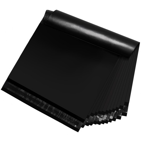 Bolsa de 100 sobres de plástico polimailer negros de 12x15,5 pulgadas para envío postal - Imagen 1 de 5