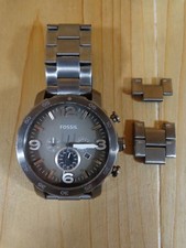 FOSSIL WRIST WATCH Men's JR1437 Nate Chronograph Smoke Stainless Steel 50 mm