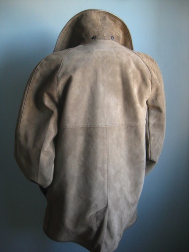 VINTAGE SHEEPSKIN COAT JACKET 12 10 real suede leather HEATONA ENGLAND NEW - Picture 7 of 15