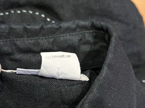 Rockmount Ranch Wear Womens M Western Shirt Pearl Snap Embroidered Black *READ* - Picture 10 of 11