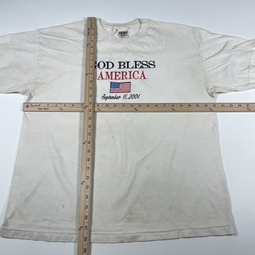 Vintage Hyland Herren T-Shirt Größe XL God Bless America September 11 USA Flagge - Bild 3 von 10