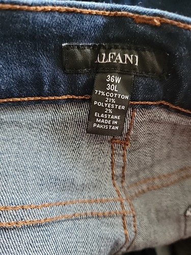 Alfani Jeans Men's 36wx30 Blue Denim Dark-Rinse Straight Fit Stretch Classic - Picture 3 of 4