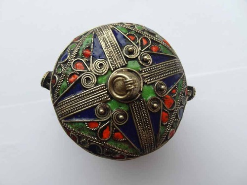 RARE !!! Bracelet/bracelet, boîte à bijoux/boîte à bijoux, laiton, émail F605 - Photo 10/11