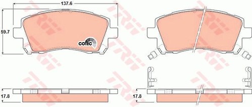TRW - PASTIGLIE FRENI COD. GDB3217- SUBARU - OUTBACK (BL, BP) - 2.5 AWD (BP9) - Imagen 2 de 2