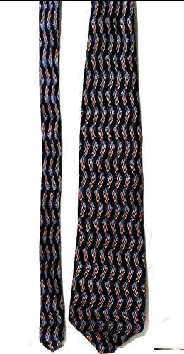 VTG Stonehenge Patriotic American Flag Necktie Blue US flags All Over Pattern - Picture 2 of 4