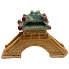 Handcrafted Ceramic Bridge Temple Bonsai Ornament 3.5x2.5cm Unique Bonsai Decor