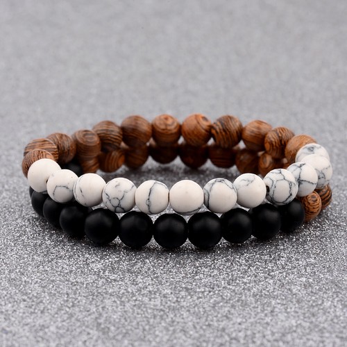 His & Hers Distance Couples Bracelet Lava Bead Matching YinYang Valentine's Gift - Picture 68 of 68