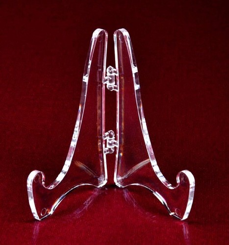 Mini 2-7/8"H Clear Adj- Folding Easel Display stand- (Pack of 6) FREE SHIPPING - Picture 2 of 2