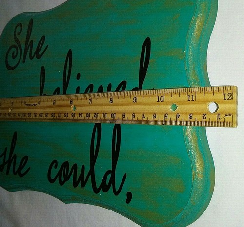 ""Ella creía que podía"" - ""So She Did"" (2) Placas de madera romanas enrutadas - Verde" - Imagen 9 de 10