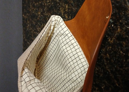 Tablet or Papers pouch with a combination of Leather flap & Canvas body carrier - Picture 5 of 7