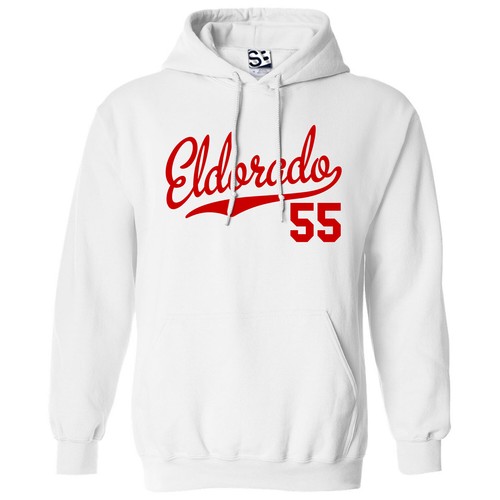 Eldorado 55 Script HOODIE | 1955 Caddy Lowrider Classic Jersey Hooded Sweatshirt - Picture 20 of 34