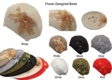 Ladies Winter Beret Flower Design Thick Beret Winter Beret Women Fashion Beret