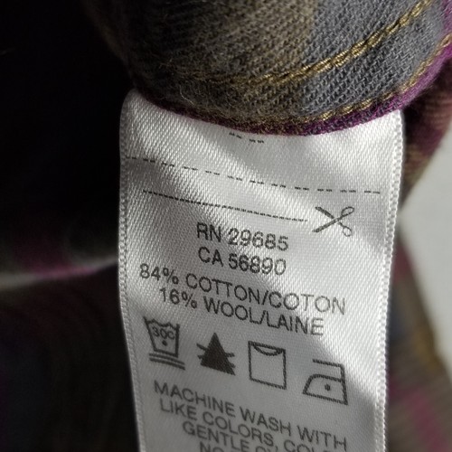 Pendleton Shirt Mens XL Purple/Gray Plaid Cotton Wool Blend Pockets - Picture 8 of 9