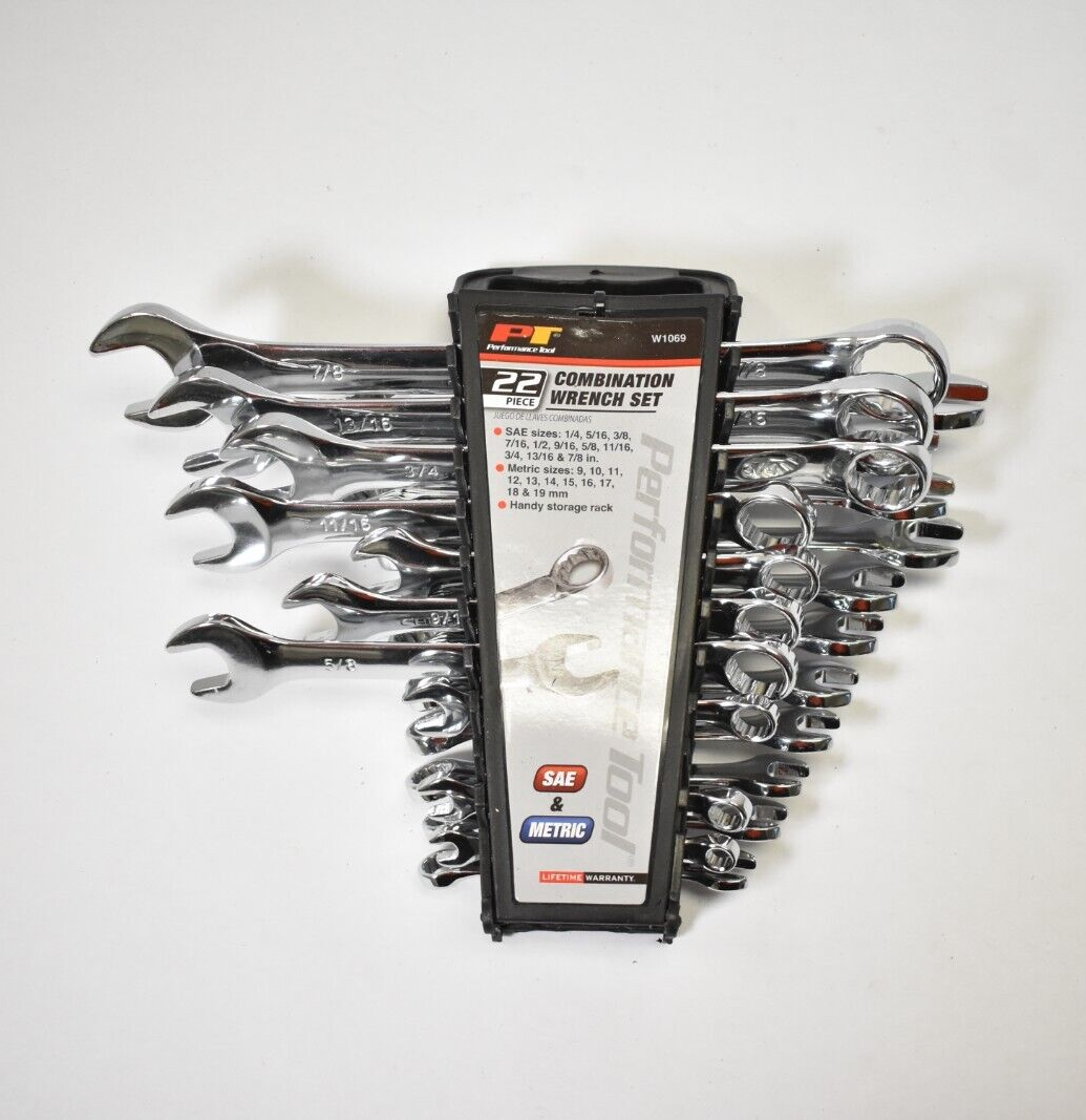 Performance Tool PT Combination Wrenches 21 Piece Set SAE
