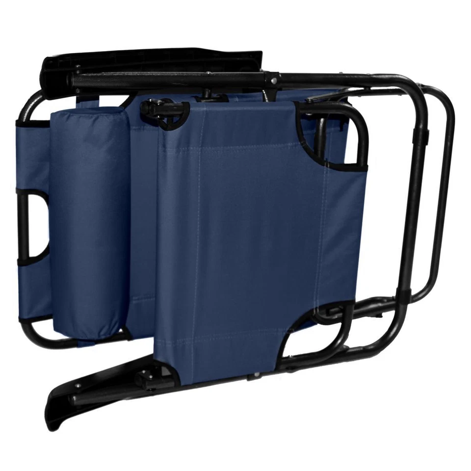 Sonnenliege klappbar Relaxliege Liegestuhl navy Klappliege Gartenstuhl Stahl - Bild 3 von 4