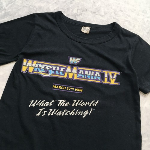 VINTAGE WWF WWE 1988 WRESTLE MANIA T-SHIRT BLACK  SIZE XL - Picture 3 of 6