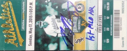 MAX MUNCY DODGERS SIGNED 1ST MLB HR 05/17/2015 A'S TICKET STUB PSA 85098559 - Picture 3 of 5