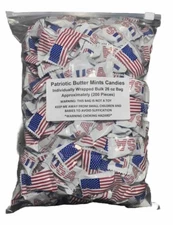 Patriotic USA Flag Buttermints - 26 oz. Bag - Approximately 200 Mints Per Case