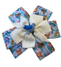 Beautiful Blue Bird inspired hair bow for girls.