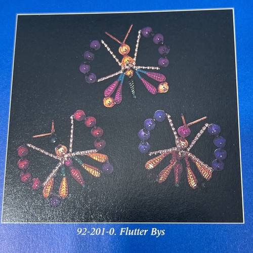 Vintage 1992 Radko Flutter Bys Perlen Glas Schmetterling Weihnachtsschmuck 3"x3" - Bild 2 von 6