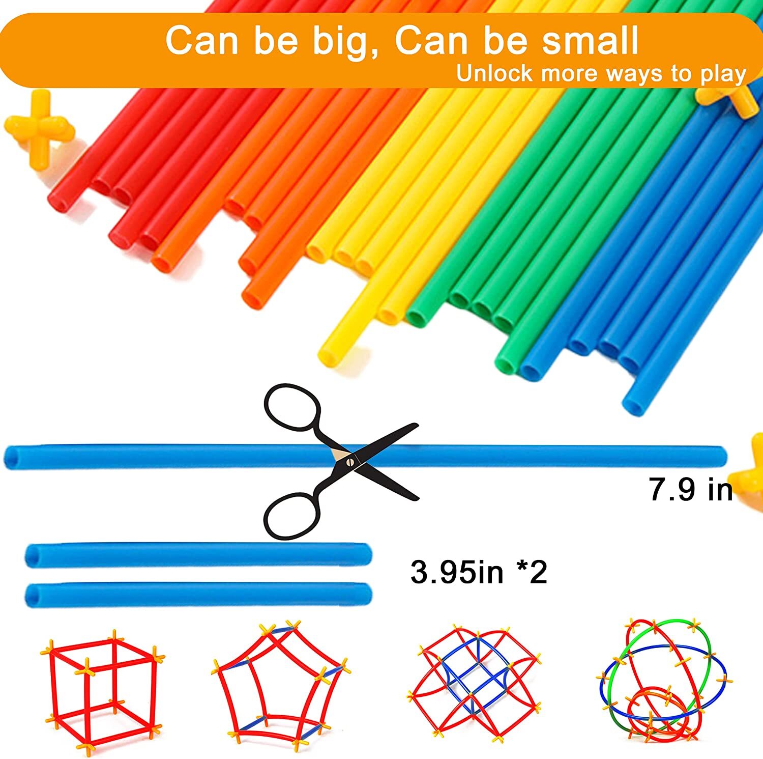 RAINBOW TOYFROG Straw Constructor STEM Building Toys 300 pcs