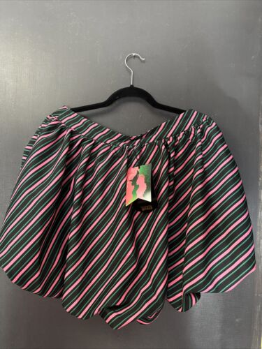 Adult Wicked Movie Striped Bubble Mini Skirt - Green Sz S/P Target Exclusive