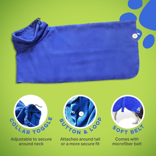 THE SNUGGLY DOG -Dog Towel, Quick-Drying Microfiber Dog Bathrobe Towel - Medium - Picture 5 of 17