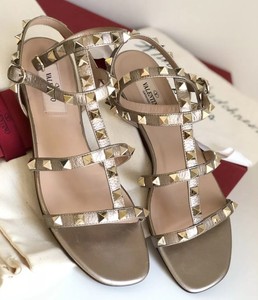 valentino flat studded sandals