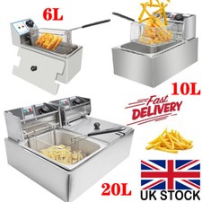 10L/20L Commercial Electric Deep Fryer Fat Chip Dual Single Tank Stainless Steel