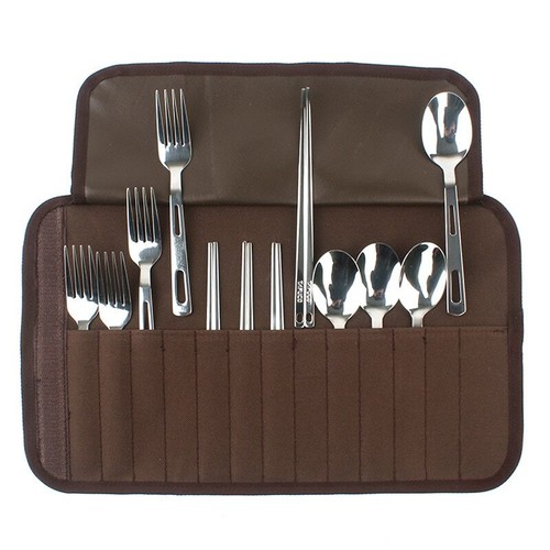 Outdoor Travel Portable Tableware Set Camping Barbecue Spoon Chopsticks Fork - Picture 6 of 16