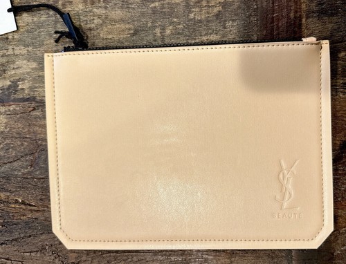 Yves Saint Laurent Beaute YSL Nude Makeup Bag Pouch case clutch envelope NEW - Picture 7 of 14