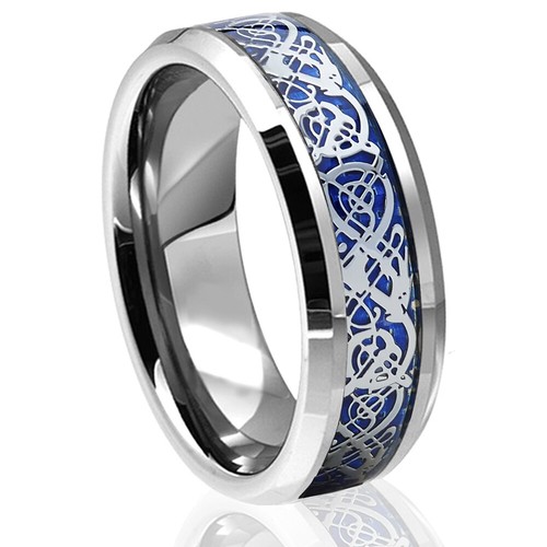 🔥 NEW Tungsten Carbide Ring Comfort Fit Mens Wedding Band Gold IP Silver Black - Picture 9 of 74