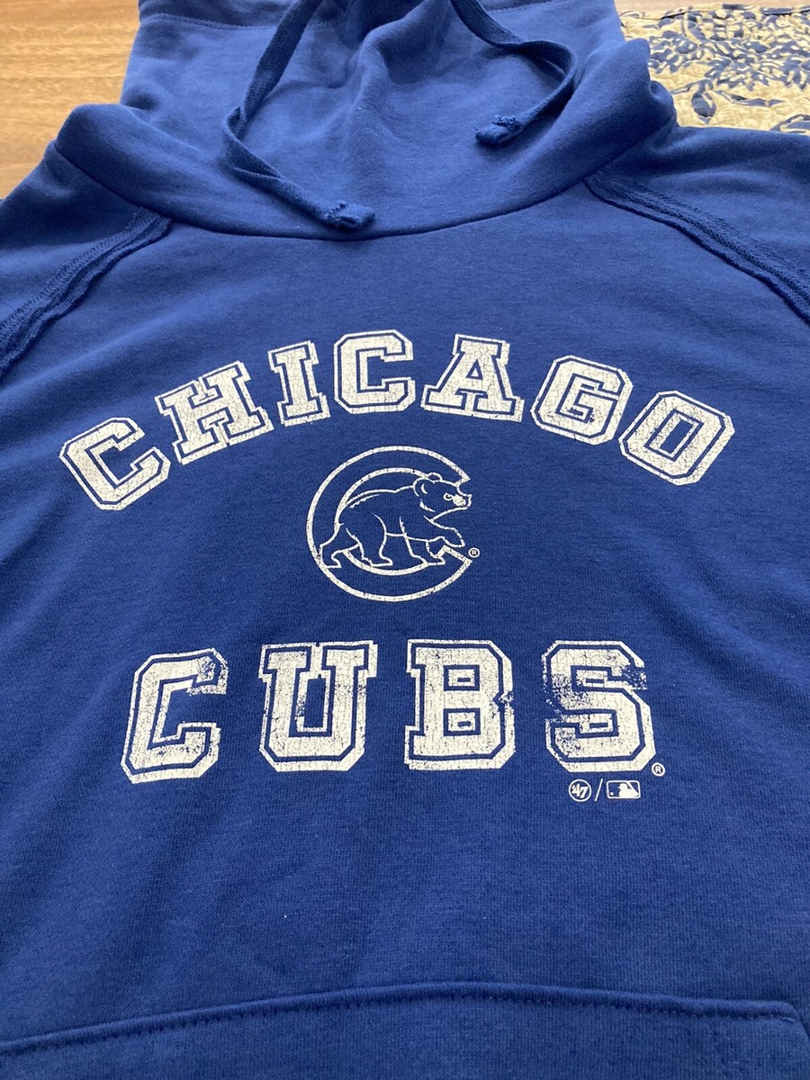 WOMENS MLB 47 BRAND CHICAGO CUBS SWEATER SHAWL COLLAR S SMALL BLUE
